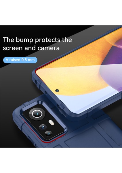Sağlam Kare Izgara Tasarımı Kalınlaştırılmış Tpu Tpu Anti-Çizelge Absorpsiyon Kapağı Xiaomi 12 5G/12X 5G/12S 5g-Blue (Yurt Dışından) fırsatları