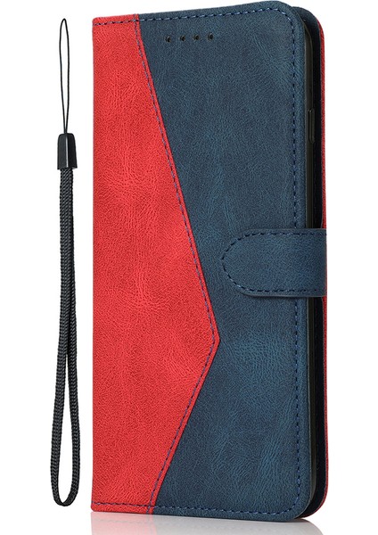 Çift Renk Tarzı Pu Deri Cüzdan Stajı Flip Kapak Kasası, Xiaomi Mi Için Kayış ile 11 Lite 4g/5g/11 Lite 5g Ne-Kırmızı/mavi (Yurt Dışından)