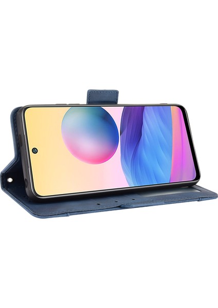 Çoklu Kart Yuvası Stand Tasarım Cüzdan Deri Telefon Kılıfı Xiaomi Redmi Note 10 5g/poco M3 Pro 5g/4g-Blue (Yurt Dışından) fırsatları