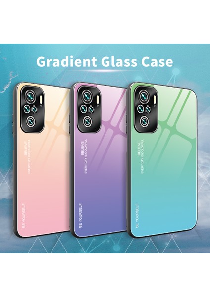 Xiaomi Poco M5S 4g/redmı Için Renk Derneği Deseni Temperli Cam Telefon Geri Kılıf Kabuğu (Yurt Dışından) modelleri