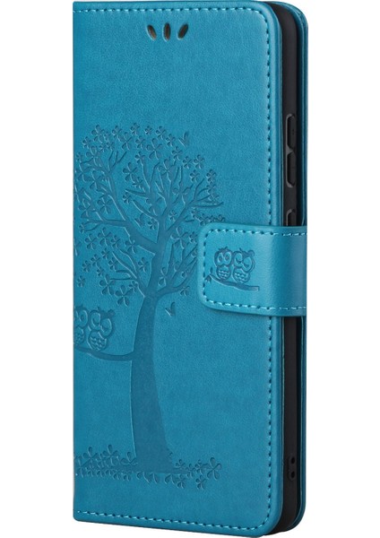 Xiaomi Için Redmi Note 11 4g (Qualcomm)/redmi Note 11S 4g Cüzdan Telefon Kılıfı Baykuş Ağacı Deseni Basılı Pu Deri Stand Flip Koruyucu Kapak Kayış Mavisi ile (Yurt Dışından) fırsatları