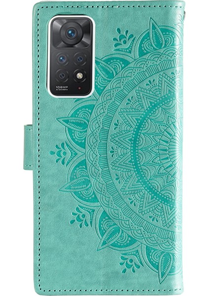 Xiaomi Redmi Not Not Note 12 Pro 4g/11 Pro 4g (Mediatek)/redmi Note 11 Pro 5g (Qualcomm) Pu Deri+Iç Tpu Kapak Stand Stand Mandala Çiçek Flip Cüzdan Kılıfı Kayış Yeşili (Yurt Dışından) fiyatları