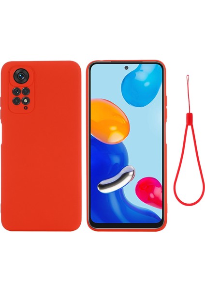 Xiaomi Redmi Için Note 12 Pro 4g/11 Pro 4g (Mediatek)/note 11 Pro 5g (Qualcomm) Şok Geçirmez Sıvı Silikon Telefon Kasası Salklı Kırmızı (Yurt Dışından)
