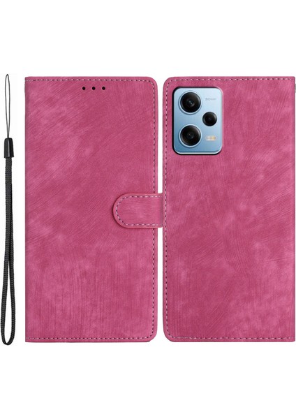 Xiaomi Redmi Için Note 11 Pro 4g (Mediatek)/11 Pro 5g (Qualcomm)/12 Pro 4g Düz Renkli Deri Cüzdan Kapağı Cilt-Dokunuş Standı Telefon Vaka-Gül (Yurt Dışından)