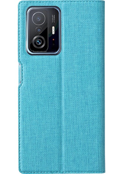 Otomatik Kapanış Pu Deri Manyetik Stand Tasarım Telefon Kapak Kabuğu Kart Tutucu ile Xiaomi 11T/XIAOMI 11T Pro-Blue (Yurt Dışından) indirimleri