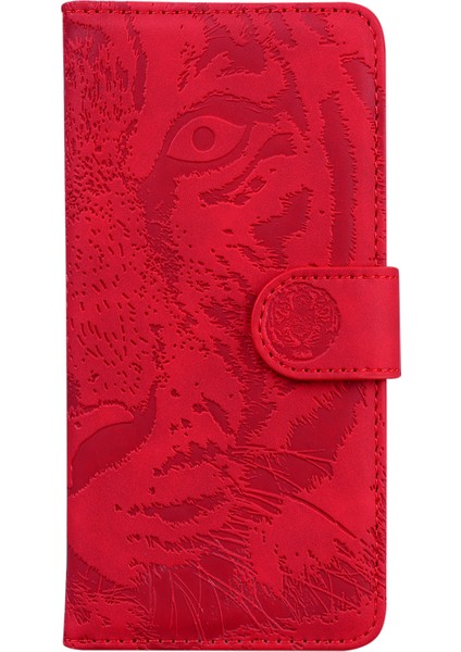 Basılı Tiger Desen Şok Geçirmez Pu Deri ve Tpu Telefon Flip Case Cüzdan Stand Kapağı Xiaomi 11T Pro/xiaomi 11T-RED (Yurt Dışından)