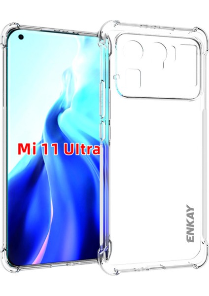 2 Arada 1 Şok Geçirmez Şeffaf Tpu Kapak Kasası+Pet Tam Ekran Xiaomi Mi 11 Ultra Için Kayma Önleme Önleme Koruyucu Film (Yurt Dışından)