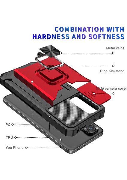 Xiaomi Için Redmi Note 11 4g (Qualcomm)/redmi Note 11S 4g Iyi Korumalı Pc+Tpu Kamera Kaydırıcı Anti-Güz Anti Kart Yuvası+Metal Kickstand Tasarım Kılıfı Kabuk-Blackish Green (Yurt Dışından) fırsatları
