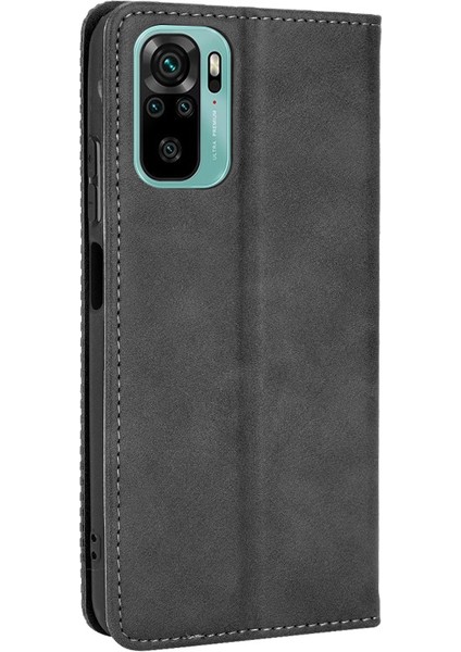 Manyetik Vintage Style Telefon Kılıfı Cüzdan Stand Deri Kapak Xiaomi Poco M5S 4g/redmi Not 10 4g/not 10S 4g/poco M5S 4g-Black (Yurt Dışından) modelleri