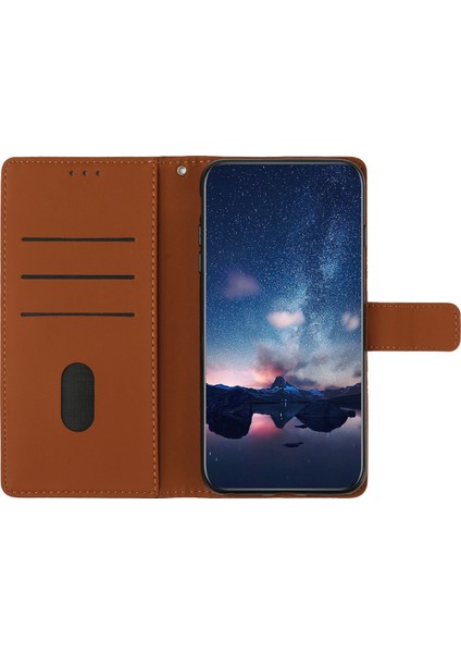 Xiaomi Mi Için 11 Pro Pu Deri Cep Telefon Kılıfı Retro Baskalı Desen Stand Cüzdan Cilt Touch Hisset Hissetmeye Dirençli Koruyucu Telefon Kapak Kahverengi (Yurt Dışından)