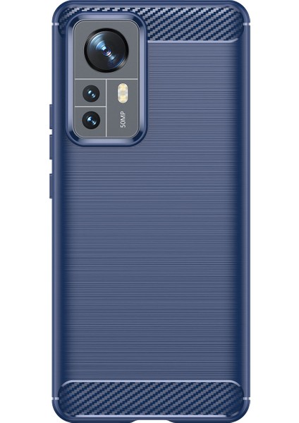 Xiaomi 12 Pro 5g /12S Pro 5g /12 Pro (Boyut) 5g Tpu Kılıf Fırçalanmış Yüzey 1.8mm Karbon Fiber Doku Çizgi Anti-Çizgi Toz Geçirmez Telefon Kapak Mavisi (Yurt Dışından) modelleri