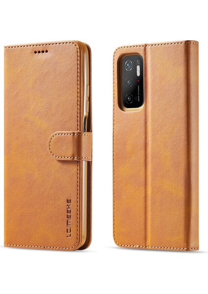 Cüzdan Tasarım Deri Telefon Stand Kılıfı Koruyucusu Xiaomi Poco M3 Pro/redmi Note 10 5g-Brown (Yurt Dışından)