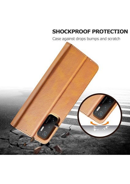 Cüzdan Tasarım Deri Telefon Stand Kılıfı Koruyucusu Xiaomi Poco M3 Pro/redmi Note 10 5g-Brown (Yurt Dışından) modelleri