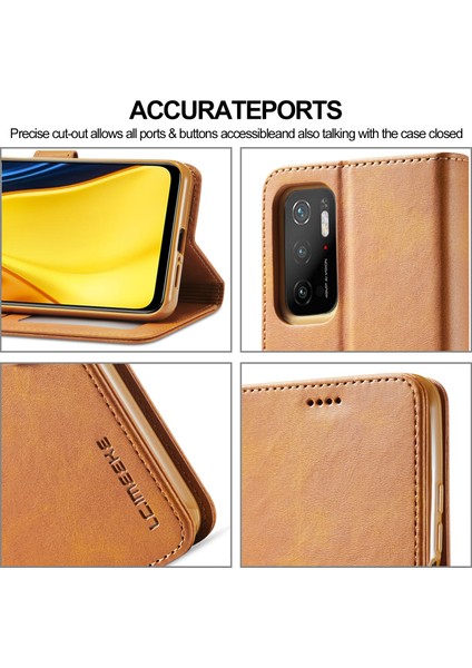 Cüzdan Tasarım Deri Telefon Stand Kılıfı Koruyucusu Xiaomi Poco M3 Pro/redmi Note 10 5g-Brown (Yurt Dışından) indirimleri