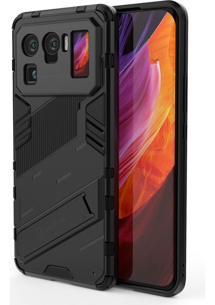 Kickstand Tasarım Anti-Drop Pc+Tpu Hibrid Telefon Kılıfı Xiaomi Mi 11 Ultra-Black Için (Yurt Dışından)