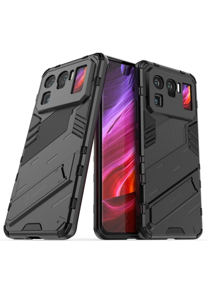 Kickstand Tasarım Anti-Drop Pc+Tpu Hibrid Telefon Kılıfı Xiaomi Mi 11 Ultra-Black Için (Yurt Dışından)