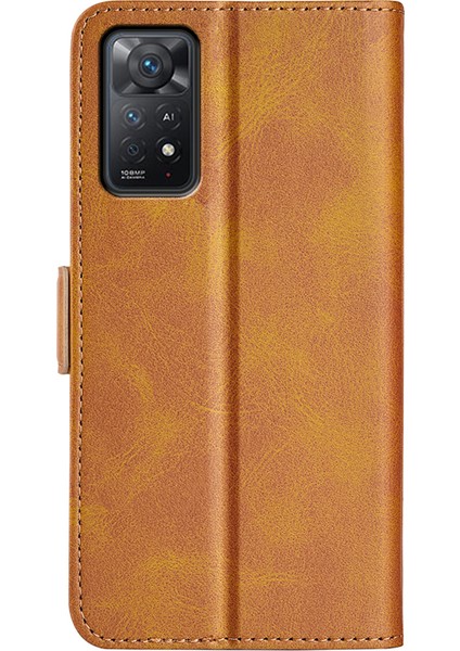 Xiaomi Redmi Için Note 12 Pro 4g/11 Pro 4g (Mediatek)/note 11 Pro 5g (Qualcomm) Dokulu Pu Deri Flip Case Çift Manyetik Toka Stand Cüzdan Telefon Kapağı Sarı (Yurt Dışından) modelleri