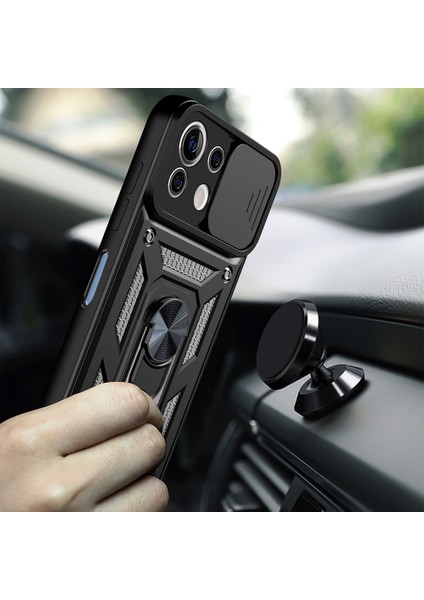 Şok Geçirmez Kamera Slayt Telefon Kasası Kapağı Xiaomi Mi 11 Lite 4g/5g/11 Lite 5g Ne -Silver Için Kickstand Ring Tutucu (Yurt Dışından) modelleri
