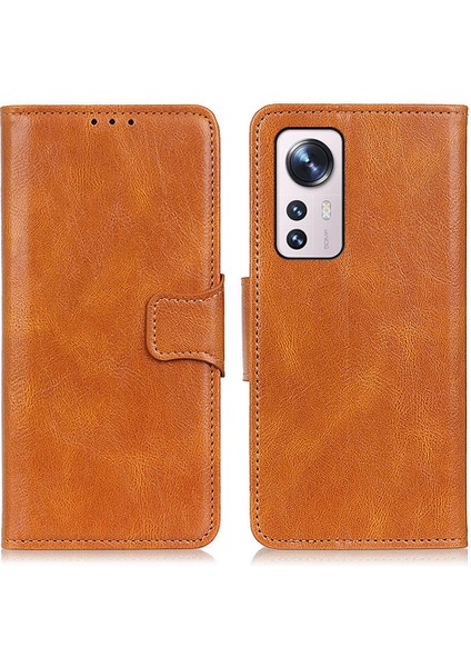 Xiaomi 12 Pro 5g /12S Pro 5g /12 Pro (Boyut) 5g Çılgın At Dokusu Tam Koruma Pu Deri Cüzdan Stand Kapak Telefon Kahverengi (Yurt Dışından) fiyatları