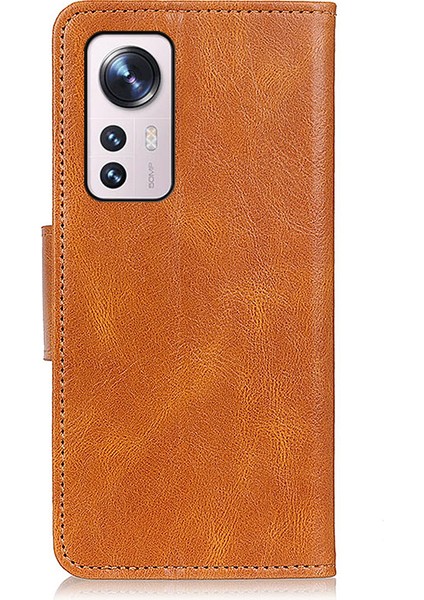 Xiaomi 12 Pro 5g /12S Pro 5g /12 Pro (Boyut) 5g Çılgın At Dokusu Tam Koruma Pu Deri Cüzdan Stand Kapak Telefon Kahverengi (Yurt Dışından) indirimleri