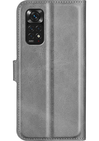 Xiaomi Için Redmi Note 11 4g (Qualcomm)/redmi Note 11S 4g Tam Koruma Dokulu Pu Deri Cüzdan Kılıfı Stand Manyetik Folio Telefon Kapak-Grey (Yurt Dışından) modelleri