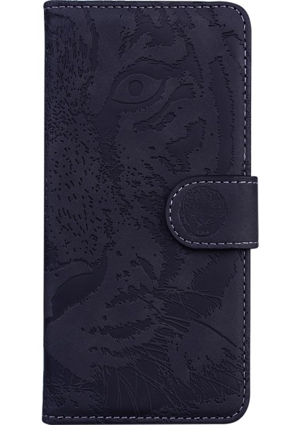 Baskılı Tiger Desen Şok Geçirmez Pu Deri ve Tpu Telefon Flip Case Cüzdan Stand Kapağı Xiaomi 11T Pro/xiaomi 11T-BLACK (Yurt Dışından)