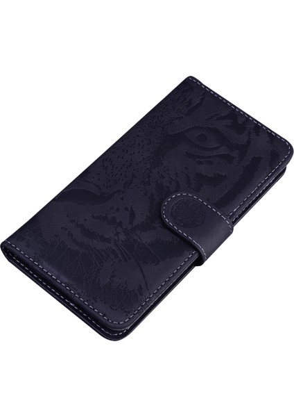 Baskılı Tiger Desen Şok Geçirmez Pu Deri ve Tpu Telefon Flip Case Cüzdan Stand Kapağı Xiaomi 11T Pro/xiaomi 11T-BLACK (Yurt Dışından)