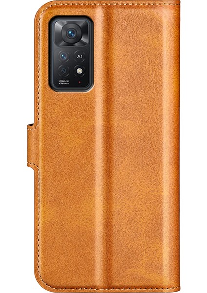 Xiaomi Redmi Için Note 12 Pro 4g/11 Pro 4g (Mediatek)/note 11 Pro 5g (Qualcomm) Manyetik Toka Dokulu Pu Deri Kapak Cüzdan Stand Telefon Kılıfı Sarı (Yurt Dışından) modelleri
