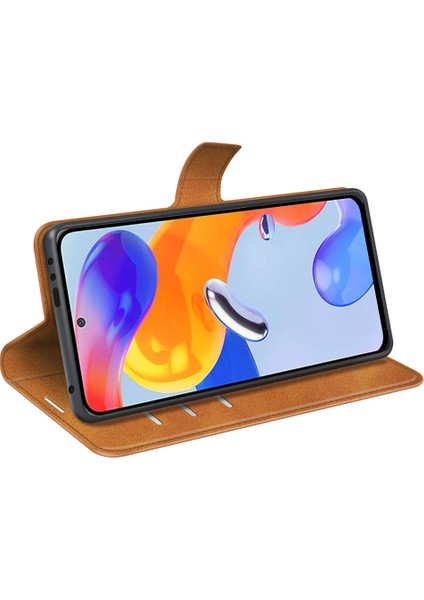 Xiaomi Redmi Için Note 12 Pro 4g/11 Pro 4g (Mediatek)/note 11 Pro 5g (Qualcomm) Manyetik Toka Dokulu Pu Deri Kapak Cüzdan Stand Telefon Kılıfı Sarı (Yurt Dışından) indirimleri