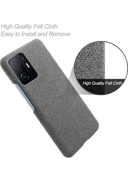 Xiaomi Için Dayanıklı Telefon Kabuğu Bez Kaplamalı Plastik Telefon Kasası 11T Pro/xiaomi 11T-GREY (Yurt Dışından)