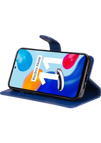 Xiaomi Için Redmi Note 11 4g (Qualcomm)/redmi Note 11S 4g Pu Deri Kılıf Manyetik Kıta Flip Bilek Kayış Cüzdan Kapağı Stand-Mavi ile (Yurt Dışından) indirimleri