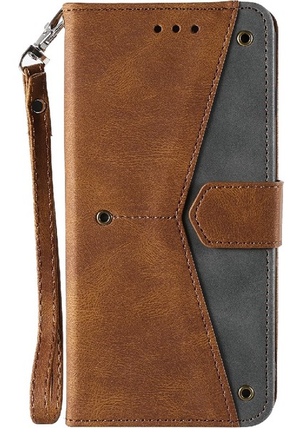 Perçin Dekor Cilt Duygu Birleştirme Deri Cüzdan Xiaomi Mi Için Koruyucu Kapak 11 Lite 4g/5g/11 Lite 5g Ne-Brown (Yurt Dışından)
