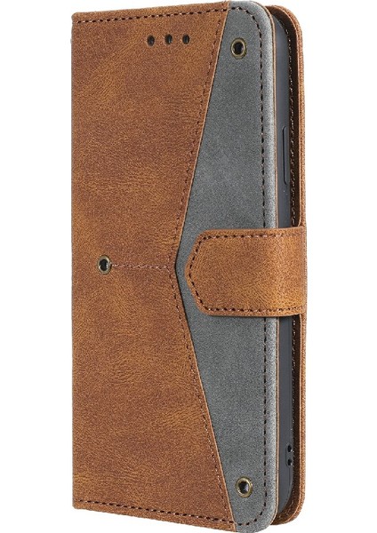 Perçin Dekor Cilt Duygu Birleştirme Deri Cüzdan Xiaomi Mi Için Koruyucu Kapak 11 Lite 4g/5g/11 Lite 5g Ne-Brown (Yurt Dışından)