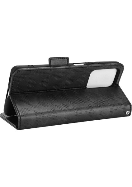 Xiaomi 11T Pro 5G/11T Için 5g Telefon Kılıfı Tam Koruma Üçgen Deseni Baskılı Flip Cüzdan Stand Pu Deri Kapak Strap-Black (Yurt Dışından) indirimleri