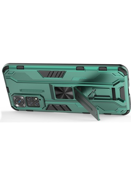 Xiaomi Redmi Için Note 11 4g (Qualcomm)/not 11S 4g Anti-Fall Anti-Fall Koruması Yumuşak Tpu Sert Pc Telefon Vaka Kickstand Kapak-Yeşil (Yurt Dışından) modelleri