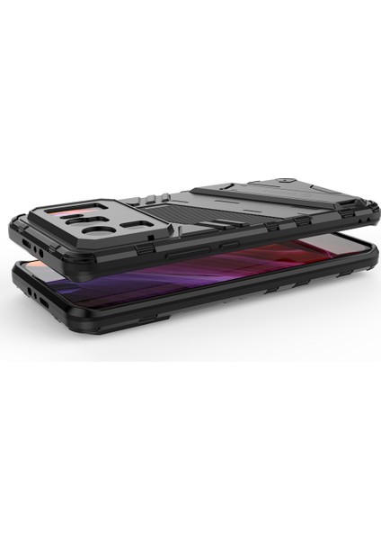 Kickstand Tasarım Anti-Drop Pc+Tpu Hibrid Telefon Kılıfı Xiaomi Mi 11 Ultra-Black Için (Yurt Dışından)