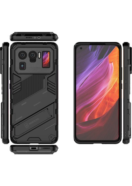 Kickstand Tasarım Anti-Drop Pc+Tpu Hibrid Telefon Kılıfı Xiaomi Mi 11 Ultra-Black Için (Yurt Dışından)