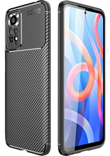 Xiaomi Için Redmi Note 11 4g (Qualcomm)/redmi Note 11S 4g Karbon Fiber Doku Tasarımı Yumuşak Tpu Damla Damla Damlı Işık Telefon Kapak Black (Yurt Dışından)