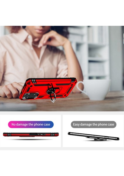 Xiaomi Redmi Için Not 11S 4g/not 11 4g (Qualcomm) Telefon Kılıfı Anti-Çizgi Şok Geçirmez Sabit Pc Yumuşak Tpu Koruyucu Kapak Dönebilir Yüzük Kickstand-Red (Yurt Dışından) modelleri
