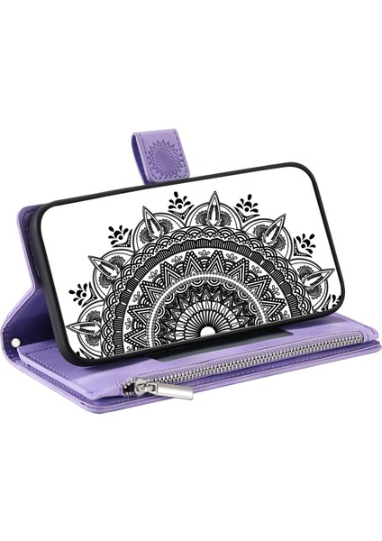 Xiaomi Için Redmi Note 11 4g (Qualcomm)/redmi Note 11S 4g Pu Deri Stand Çok Kart Yuvası Cüzdan Fermuar Cep Mandala Çiçek Baskılı Telefon Kılıfı Doğru (Yurt Dışından) fırsatları
