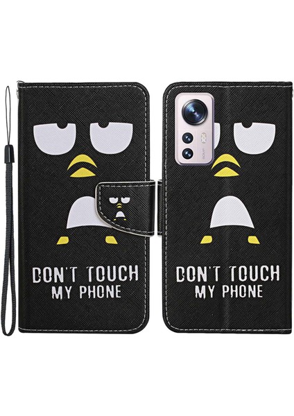 Desen Baskı Pu Deri Telefon Kapağı Xiaomi 12 Lite 5g, Cüzdan Stand Çapraz Doku Kılıfı Strap-Penguin (Yurt Dışından)