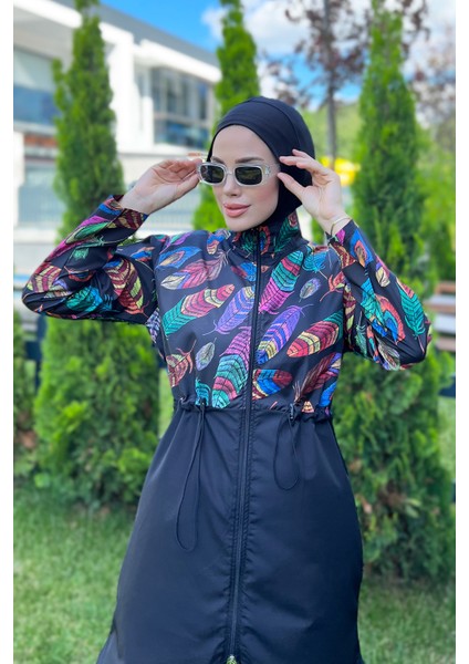 Remsa Paraşüt Tam Kapalı Tesettür Mayo Tüy Yaprak 2113 Funda