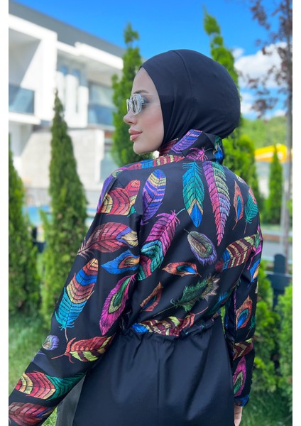 Remsa Paraşüt Tam Kapalı Tesettür Mayo Tüy Yaprak 2113 Funda