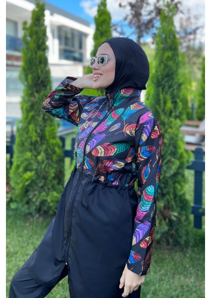 Remsa Paraşüt Tam Kapalı Tesettür Mayo Tüy Yaprak 2113 Funda