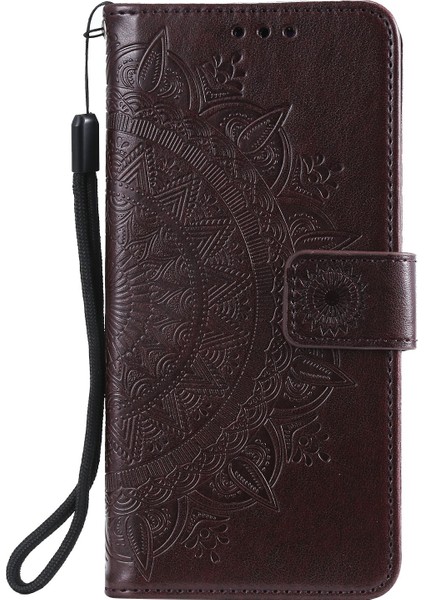 Basılı Mandala Çiçek Cüzdan Deri Kılıfı Xiaomi Redmi Için Kayış (Yurt Dışından)