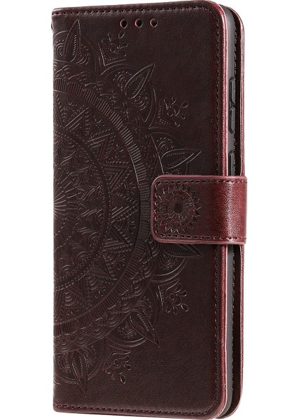 Basılı Mandala Çiçek Cüzdan Deri Kılıfı Xiaomi Redmi Için Kayış (Yurt Dışından)