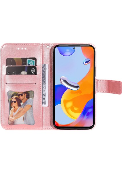 Xiaomi Redmi Için Note 12 Pro 4g/11 Pro 4g (Mediatek)/note 11 Pro 5g (Qualcomm) Kayış Tasarım Çiçeği Deri Deri Deri Stand Cep Telefon Kılıfı Altın (Yurt Dışından) fiyatları