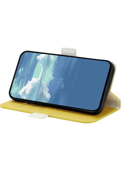 Xiaomi Mi Için 11 Lite 5g/4g/11 Lite 5g Ne Çok Alan Koruma Şeker Renk Cüzdan Stand Kılıfı Litchi Doku Pu Deri Anti-Sracratch Kapak Cep Telefonu Kabuk-Sarı (Yurt Dışından)