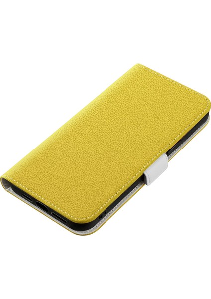 Xiaomi Mi Için 11 Lite 5g/4g/11 Lite 5g Ne Çok Alan Koruma Şeker Renk Cüzdan Stand Kılıfı Litchi Doku Pu Deri Anti-Sracratch Kapak Cep Telefonu Kabuk-Sarı (Yurt Dışından)