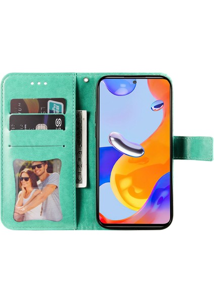 Xiaomi Redmi Için Note 12 Pro 4g/11 Pro 4g (Mediatek)/note 11 Pro 5g (Qualcomm) Kayış Tasarım Çiçeği Deri Deri Deri Deri Cep Telefonu Vaka Yeşili (Yurt Dışından) fiyatları